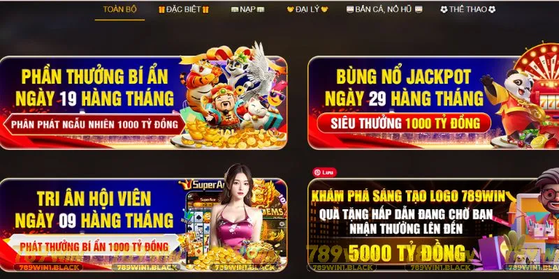  Banner khuyến mãi 789win rực rỡ với thưởng nạp đầu 158%