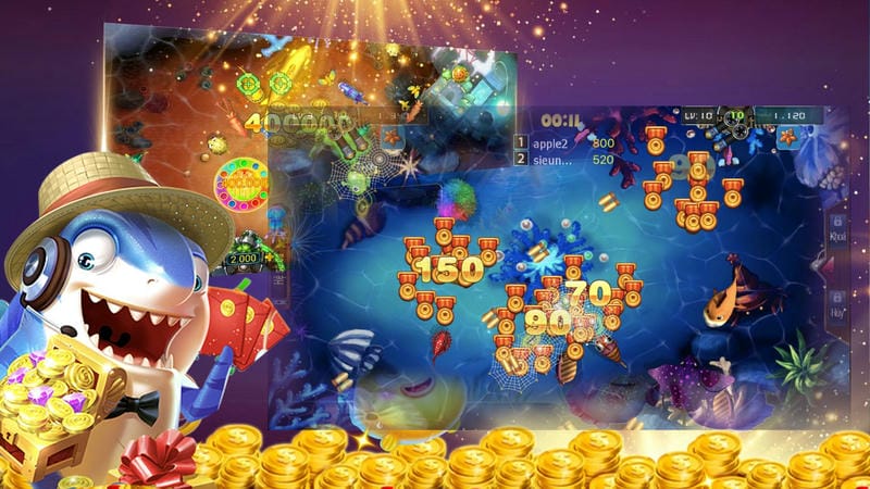  Giao diện game bắn cá với boss xuất hiện, sẵn sàng săn thưởng lớn.